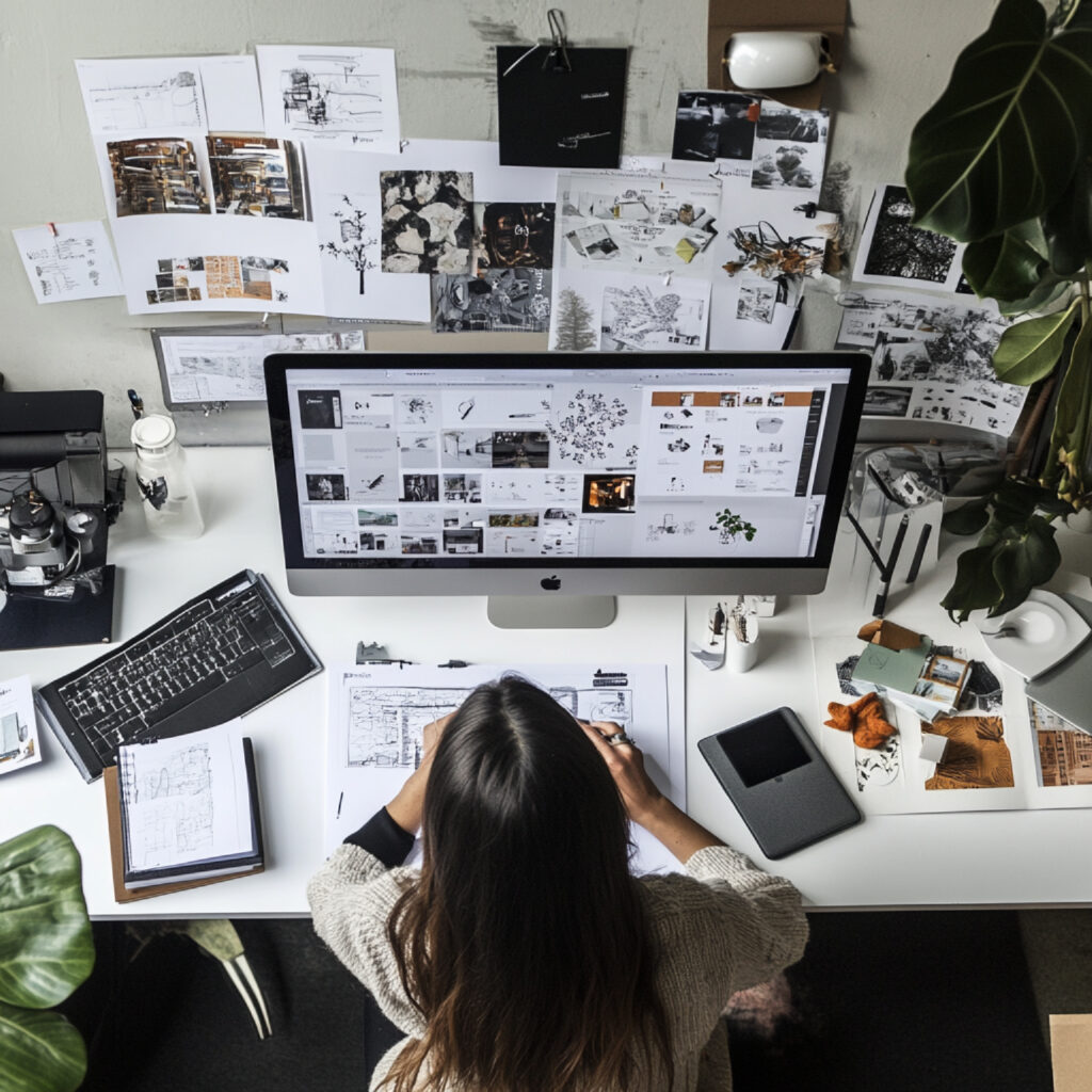 Praca nad projektami i materiałami marketingowymi dla twórców online