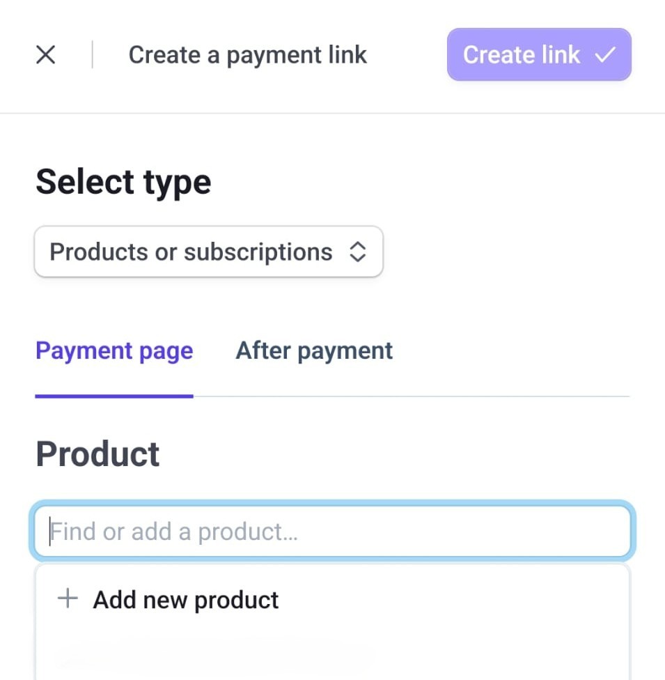 Tworzenie Payment Link w Stripe i wybór produktu do sprzedaży