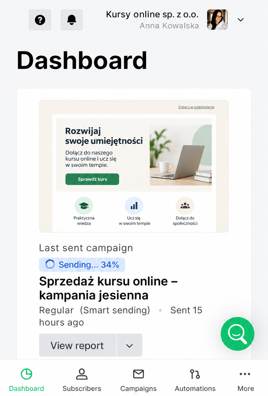 Automatyzacja sprzedaży produktów cyfrowych – panel MailerLite do e-mail marketingu